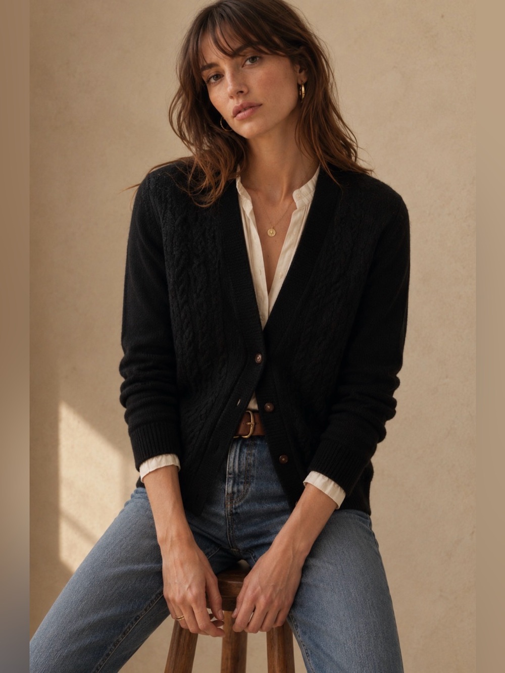 VTG Nordstrom 100% Merino Wool Cardigan